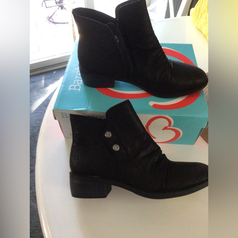 BareTraps Black Ankle Booties with Button Detail